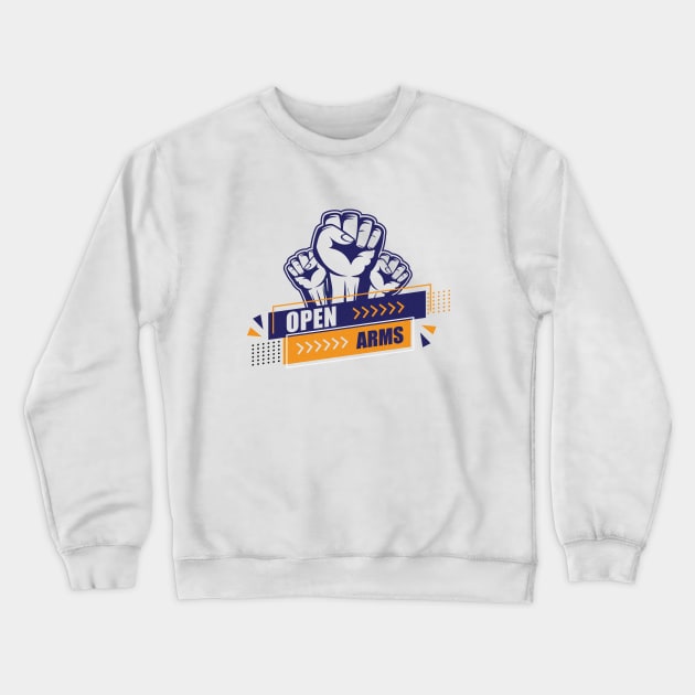 Open Arms Crewneck Sweatshirt by Sanzida Design